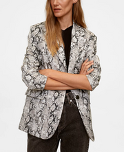 Mango Womens Blazer in Snake In Multi