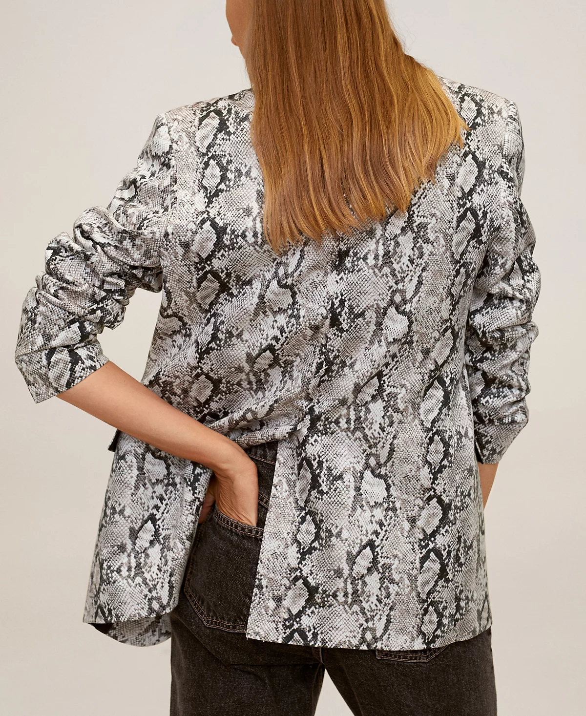 Mango Womens Blazer in Snake In Multi
