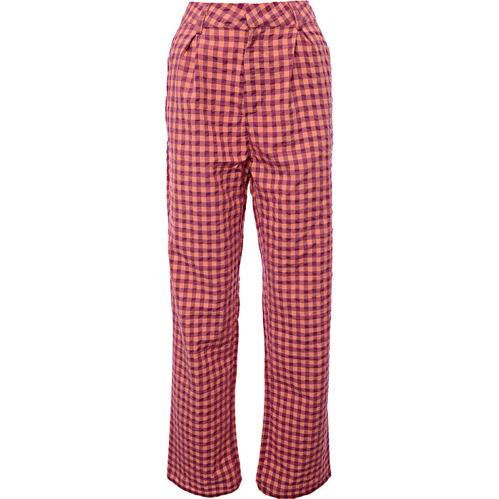 Daisy Street Women's Vintage Check High Waist Wide Leg Trousers