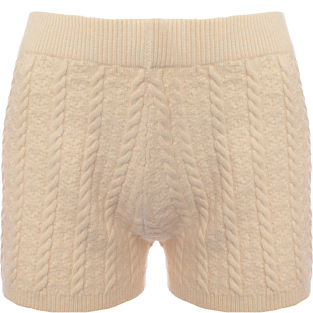 Womens Loungeable Cable Knit Short in Cream