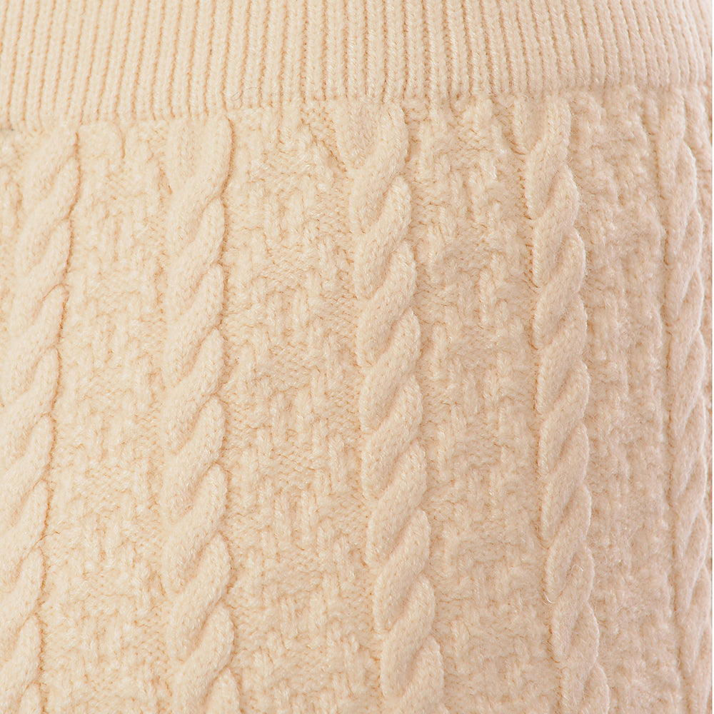 Womens Loungeable Cable Knit Short in Cream