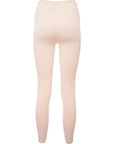 Reebok Women's Light Pink Ribbed Logo Leggings with Drawstring Waist