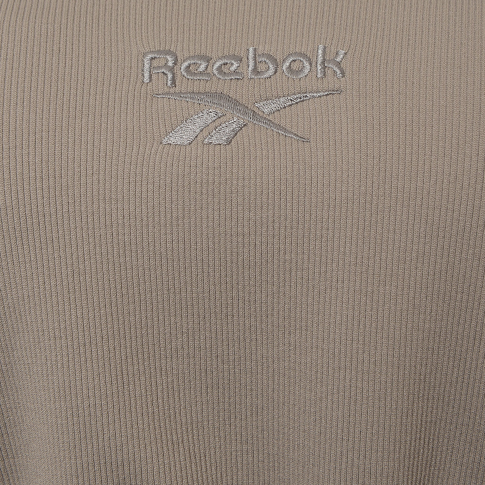 Reebok Women's Beige Small Central Logo Long Sleeve Top