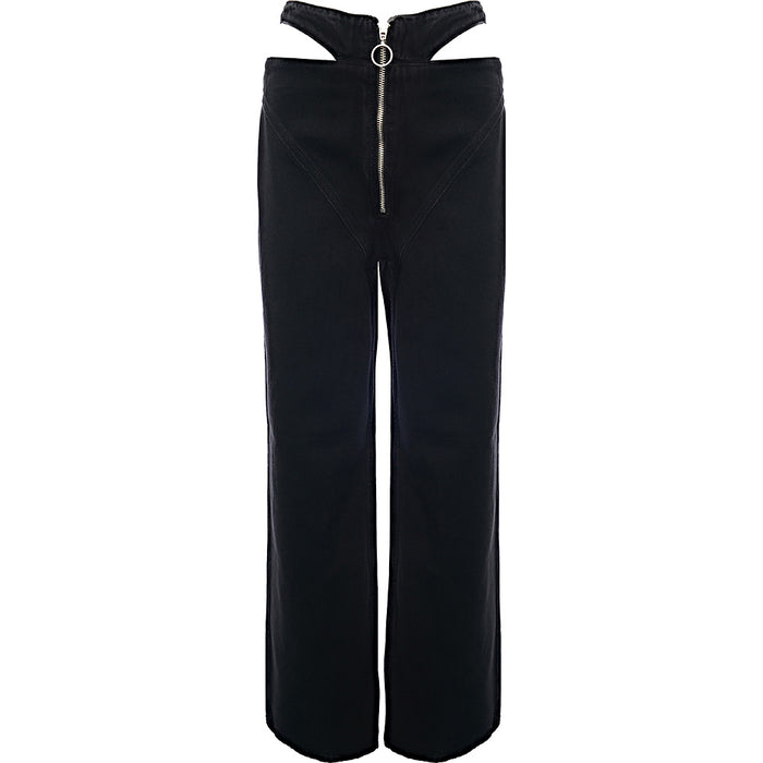 Bershka Wide Leg Cutout Detail Trouser