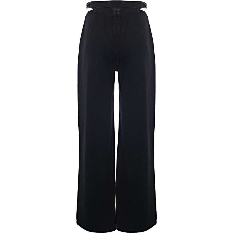 Bershka Wide Leg Cutout Detail Trouser