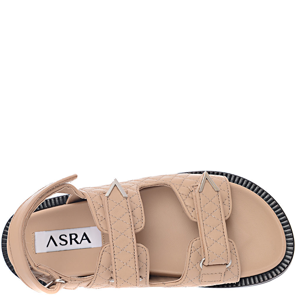 Womens Asra Sojo Quilted Chunky Grandad Sandals In Beige – Sale Lab UK