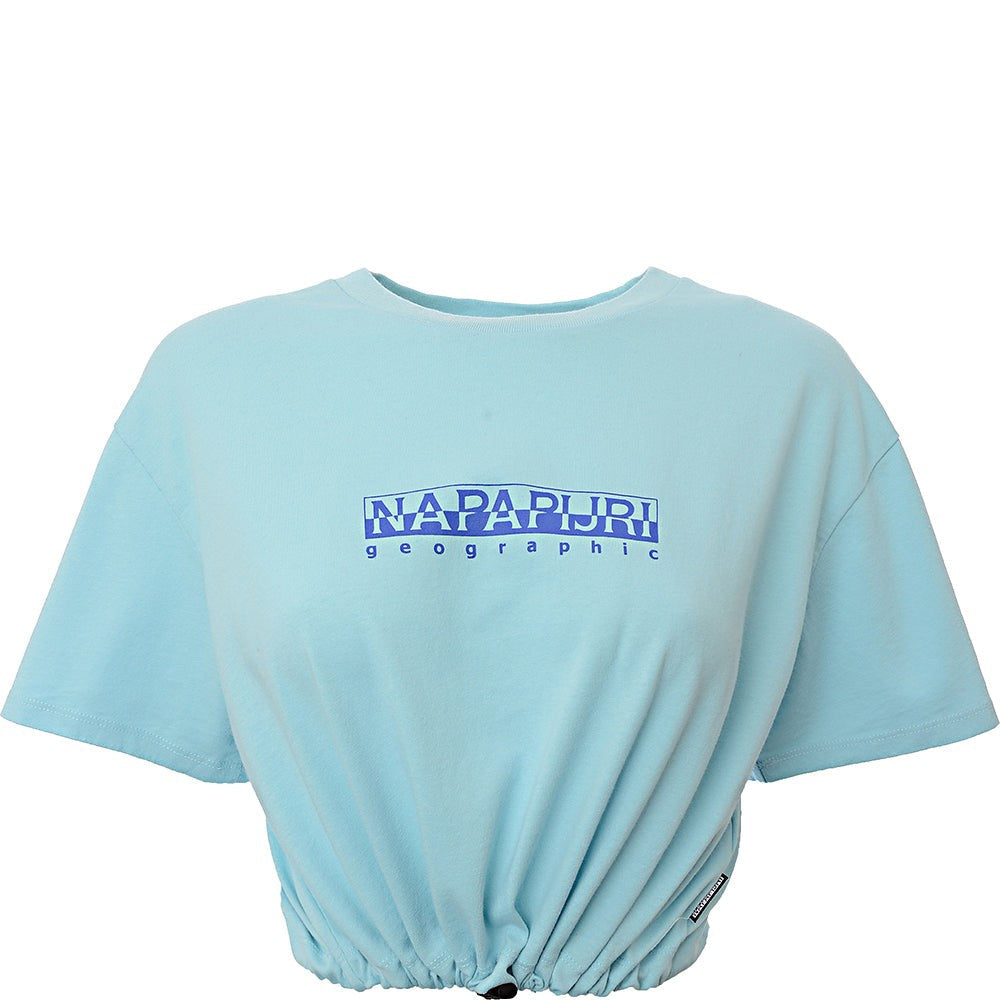 Napapijri Womens Beatnik Cropped T-Shirt in Blu In Green