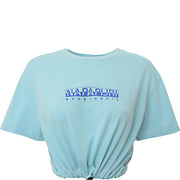Napapijri Womens Beatnik Cropped T-Shirt in Blu In Green