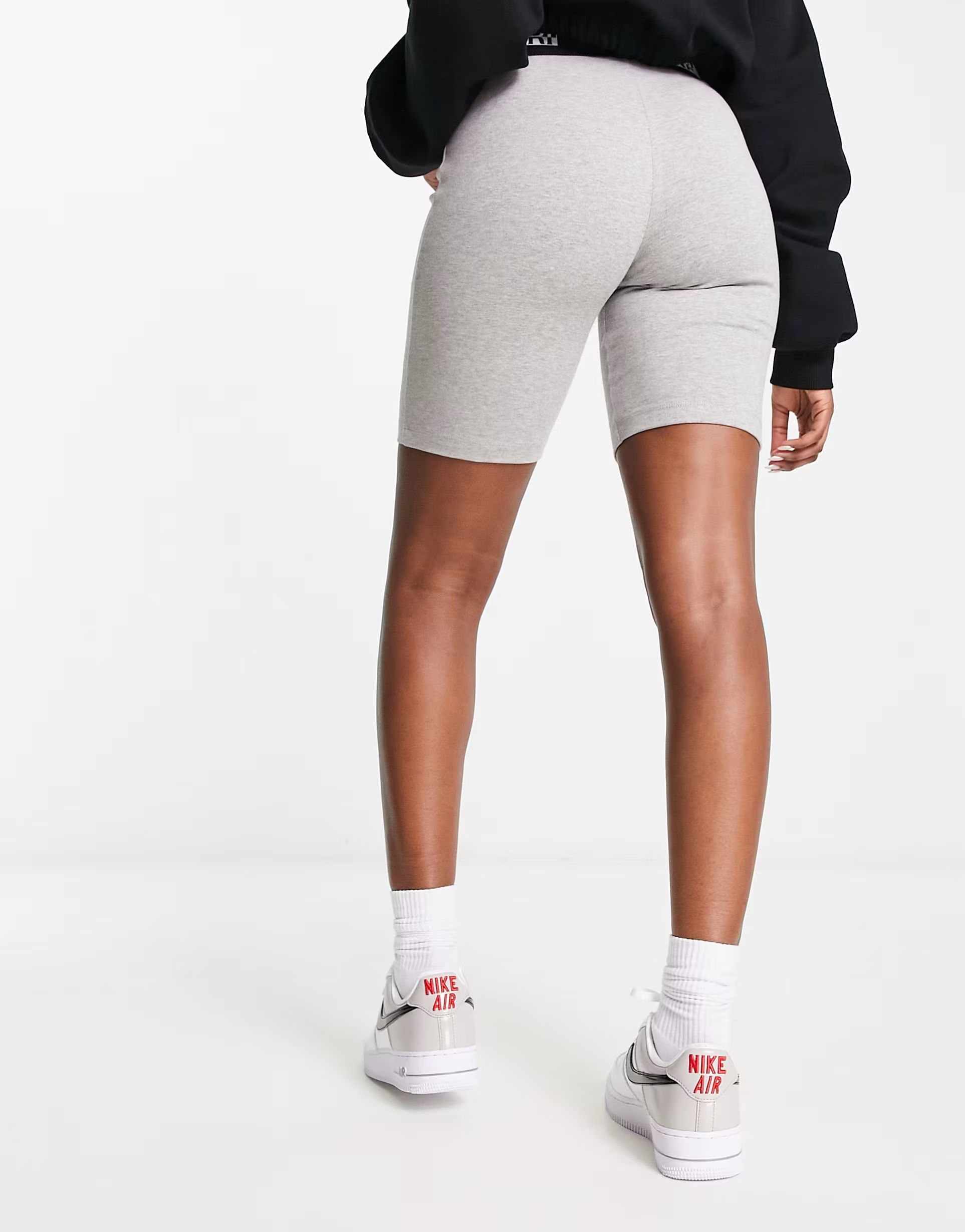 Napapijri Womens Box Legging Shorts in Grey Exc In Black
