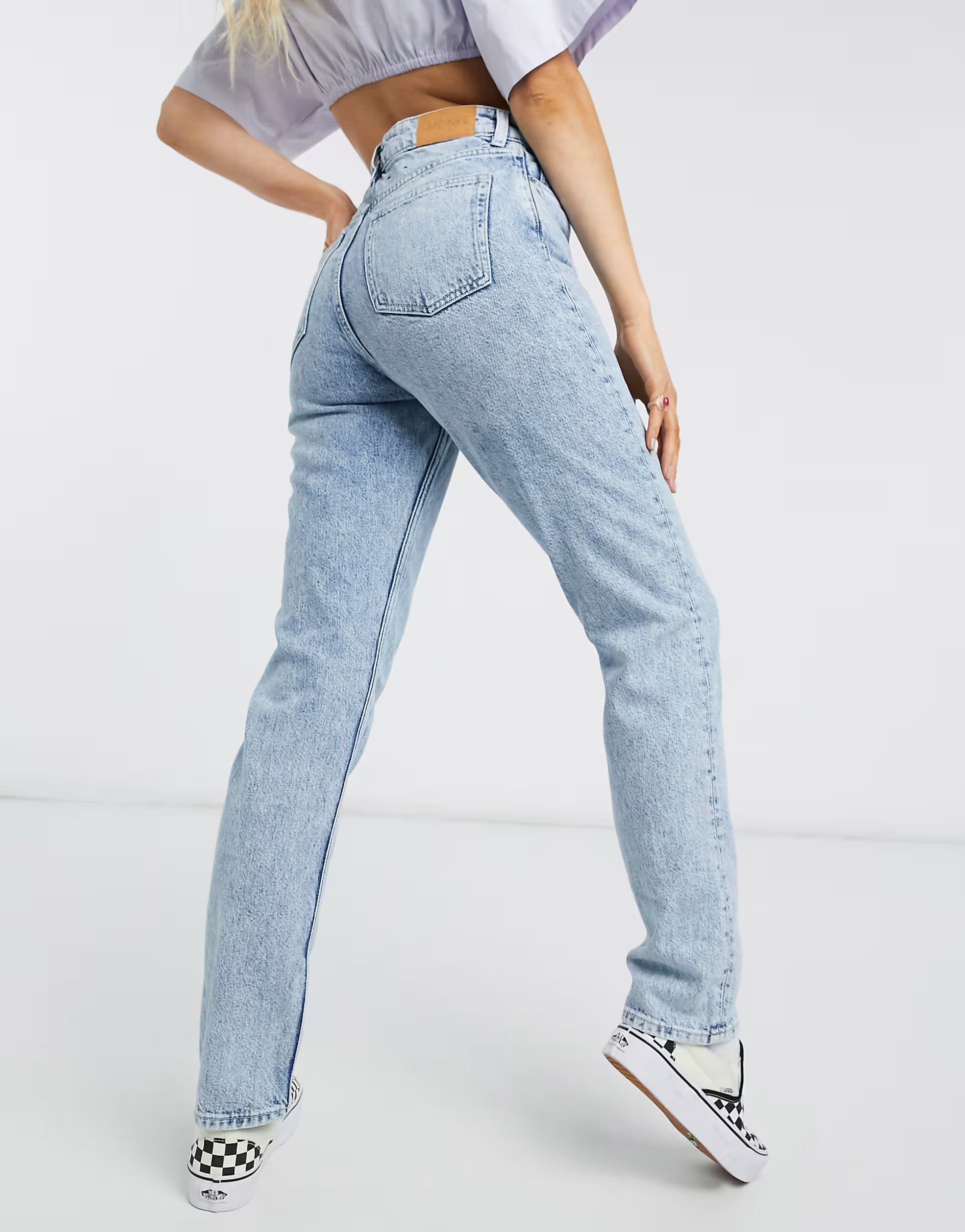 Monki Womens Moluna Organic Cotton Slim Leg Jeans In Blue