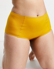 Monki Womens High Waisted Bikini Bottoms In Yellow