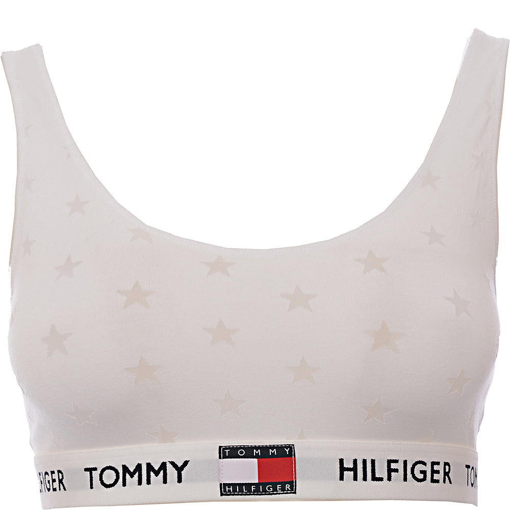 Tommy Hilfiger Womens White Star Burnout 85 Bralette