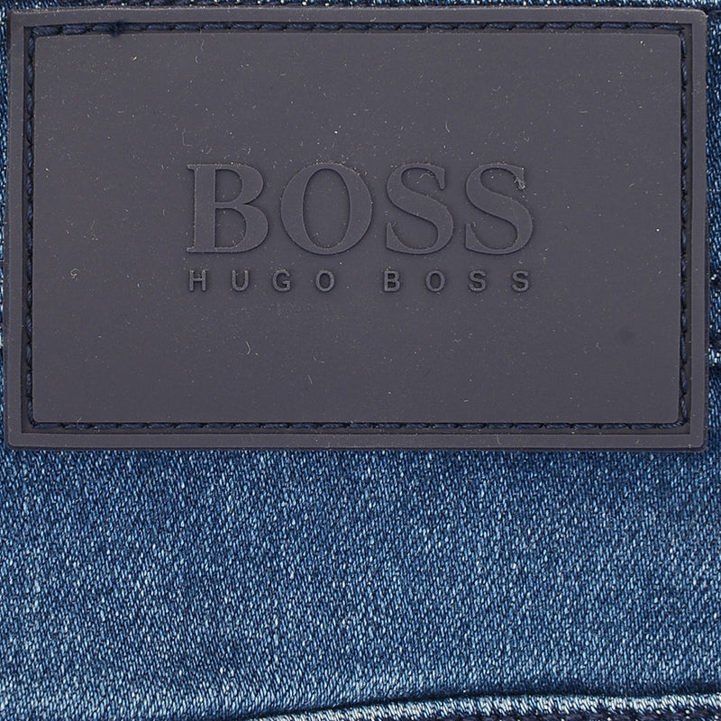 BOSS Mens Mid Wash Delaware Slim Fit Jeans