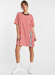 House of Holland Womens Wavey Branded T-Shirt Dress In Red
