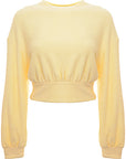 Gilly Hicks Womens Co-Ord Shrunken Crew Top in Yellow