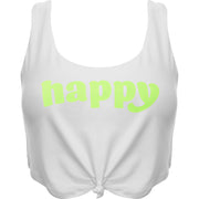Gilly Hicks Slogan Knot Bra Top In White