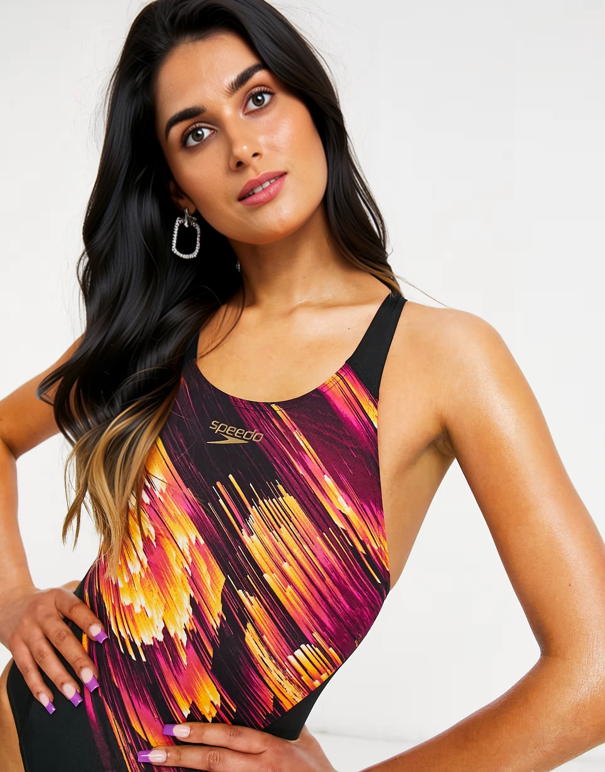 Speedo Womens Recordbreaker Swimsuit in Black A In Multi