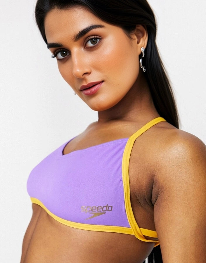 Speedo Womens Neon Freestyler Top in Purple And In Multi