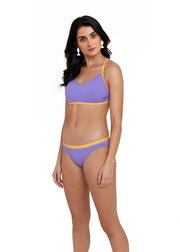 Speedo Womens Waistband Brief in Purple And Ora In Multi