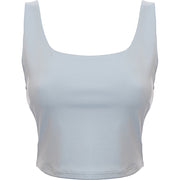 Womens South Beach Square Neck Longline Crop Top In Blue