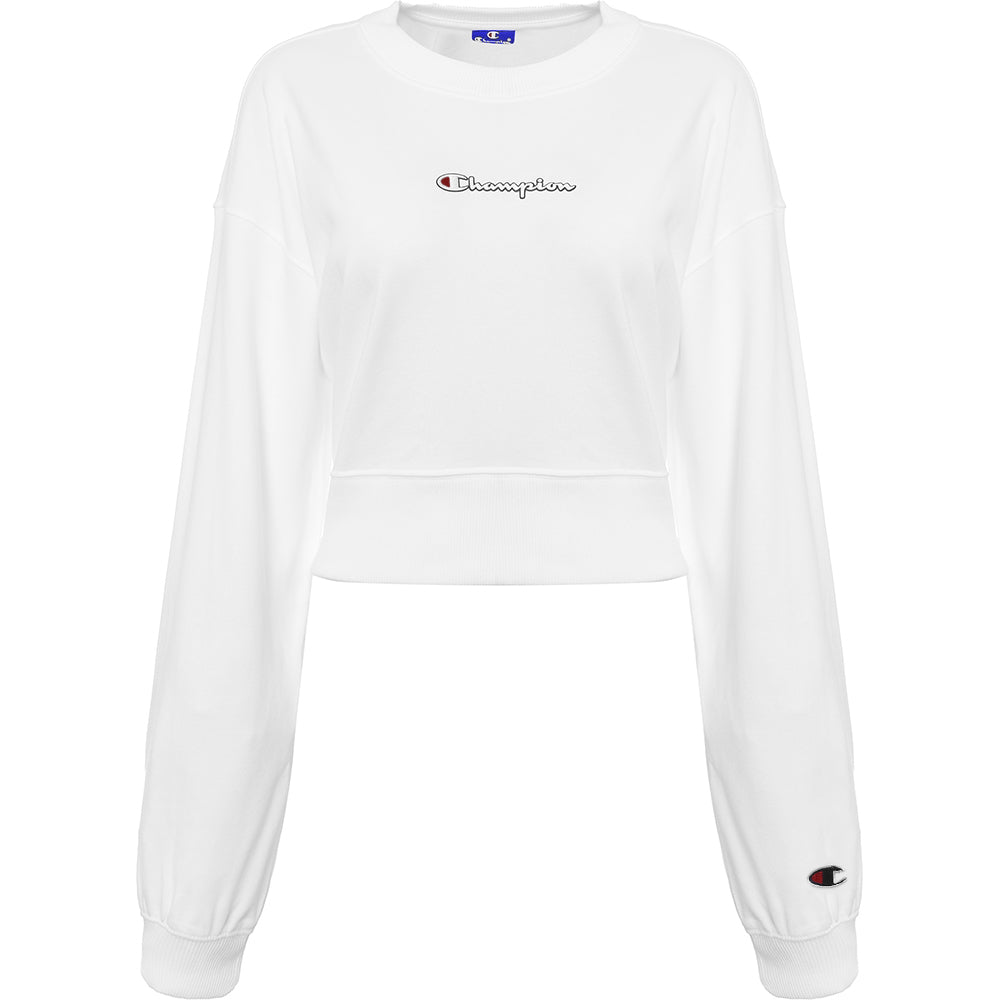 Champion Women's White Boxy Crop Sweat