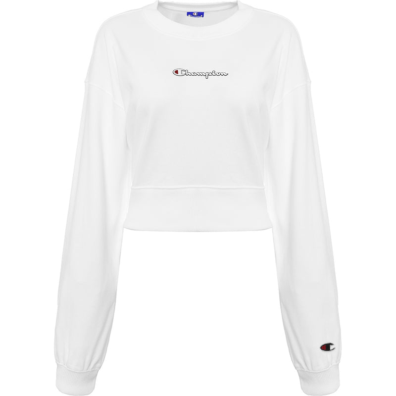 Champion Women's White Boxy Crop Sweat