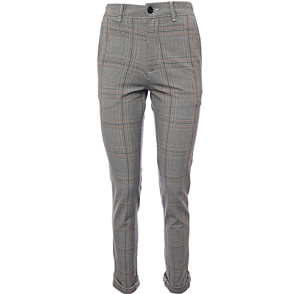 Jack & Jones Men's Grey Intelligence Check Trousers