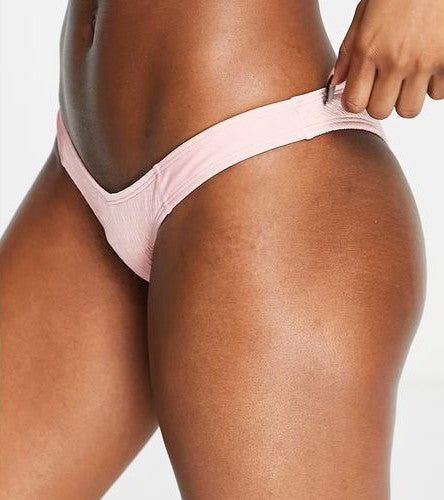 Ivory Rose Womens Scrunch V High Bikini Bottom In Pink