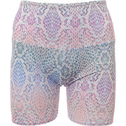 Onzie Womens 5inch Shorts in Rainbow Snake Prin in Multicoloured