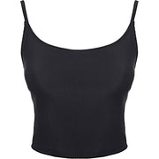 Onzie Womens Ribbed Cami Crop Vest in Black