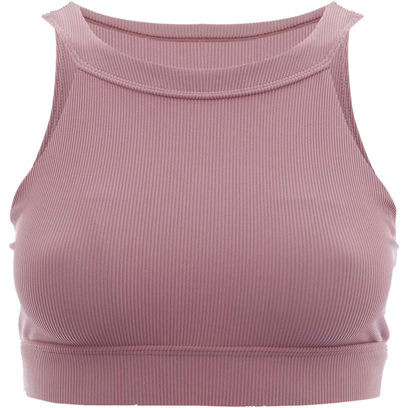 Onzie High Support Ribbed Yoga Crop Top in Pink