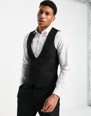 Mens Devils Advocate Skinny Fit Tuxedo Scoop Waistcoat