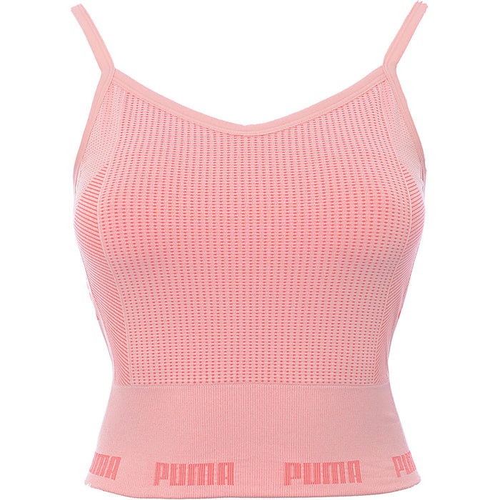 Puma Womens Soft Pink Training Evoknit Seamless Light Support Sports Bra