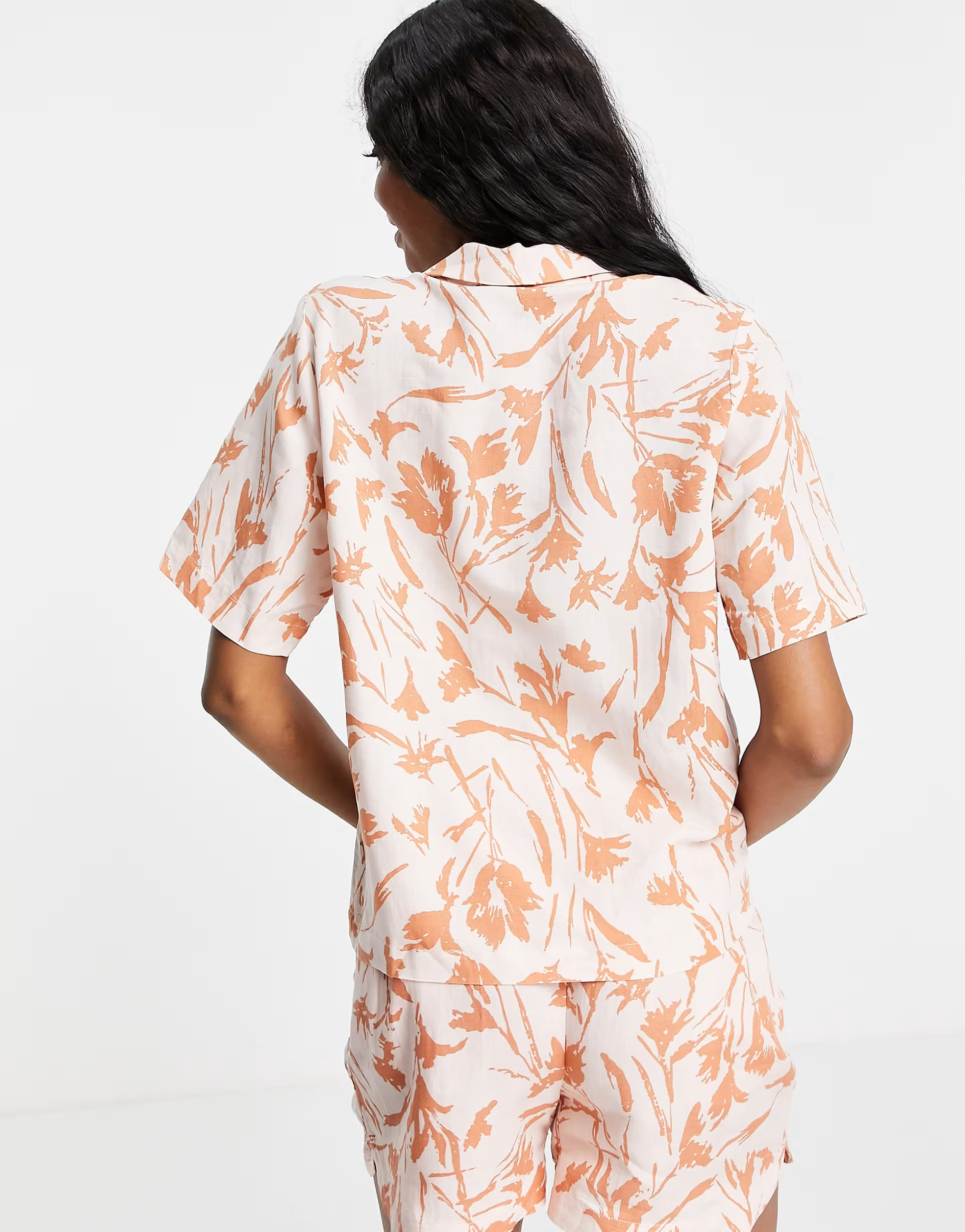 Y.A.S Womens Tall Short Sleeve Shirt Co-Ord in Tropical Print