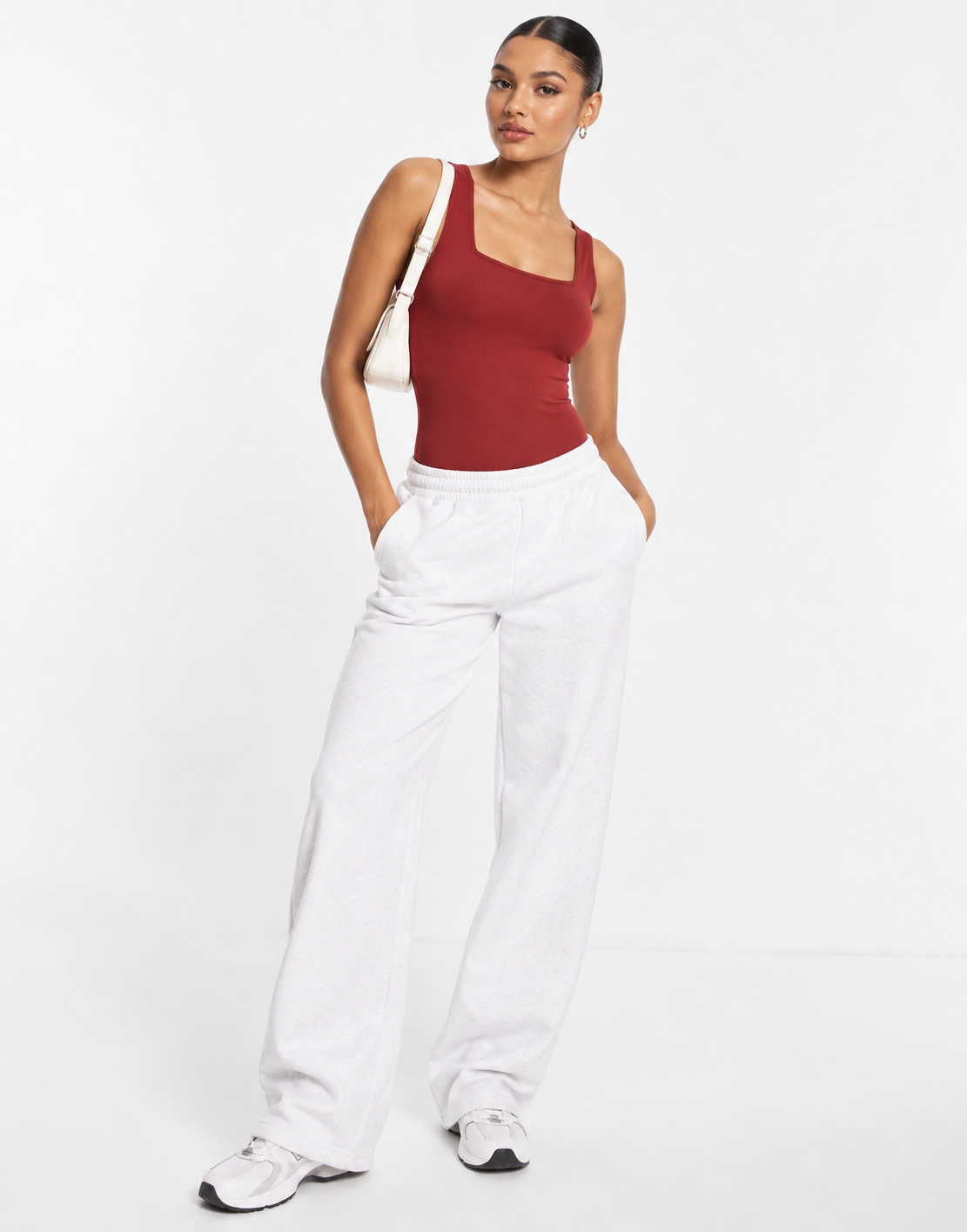 Threadbare Womens Tall Super Stretch Bodysuit in Deep Red