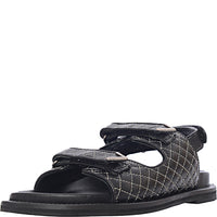 Asra Men's Sojo Quilt Slingback Sandals in Black