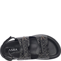 Asra Men's Sojo Quilt Slingback Sandals in Black