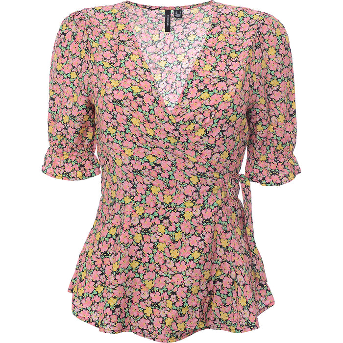 Vero Moda Womens Ditsy Floral Wrap Blouse