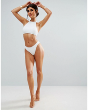 Womens Missguided Towelling Boomerang Bikini Bottoms in White
