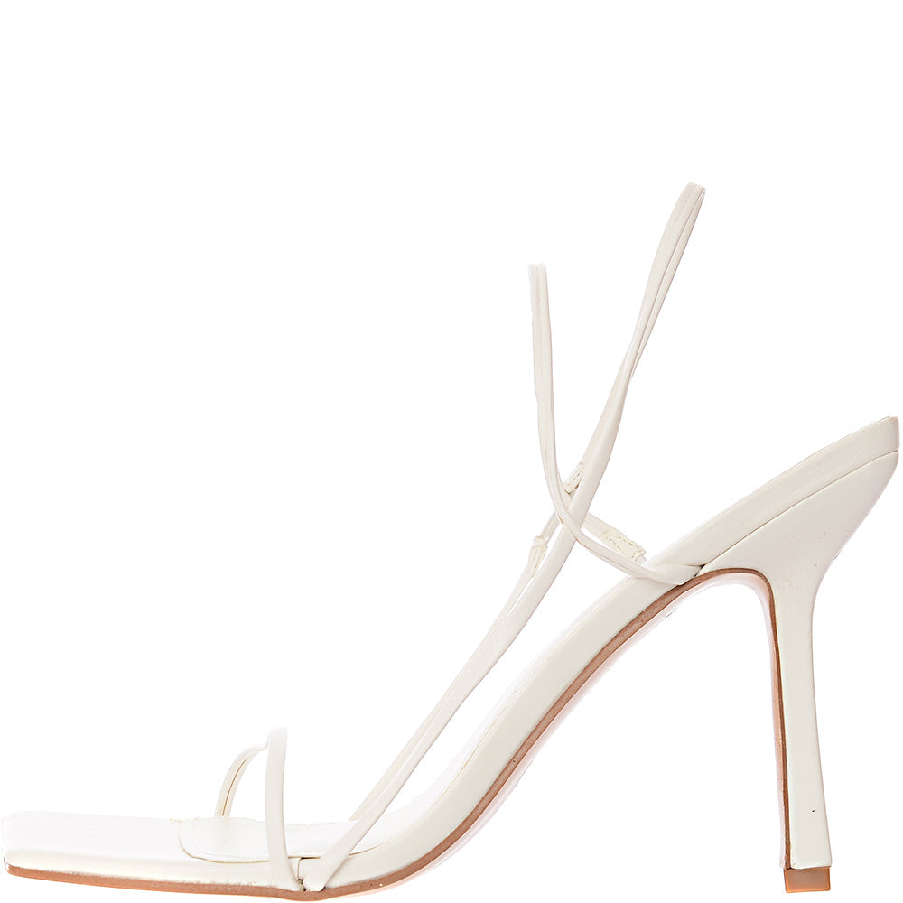 Public Desire Wide Fit Womens Rayelle Heeled Sandals in White