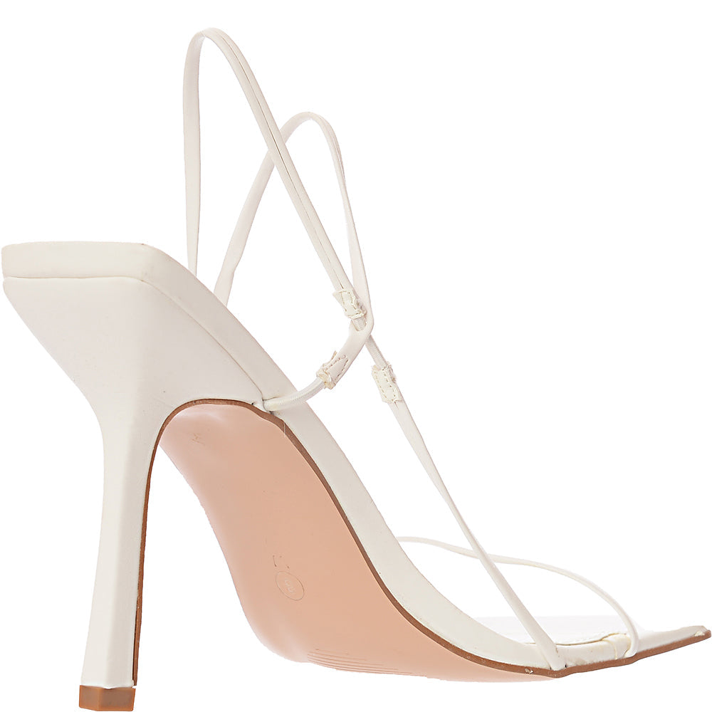 Public Desire Wide Fit Womens Rayelle Heeled Sandals in White