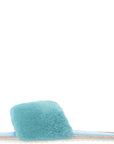 Public Desire Wide Fit Womens Starlight Fluffy Slippers in Turquoise