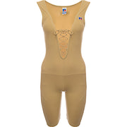 Russell Athletic Womens Lace Up Shorts Bodysuit in Brown