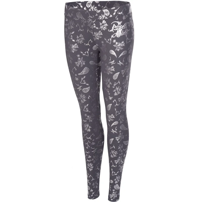 Womens Russell Athletic Foil Print Leggings in Grey