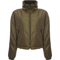 NA-KD Womens Green Reversible Teddy Jacket