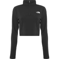 The North Face Women's Black 1/4 Zip Fitted Cropped Long Sleeve Top