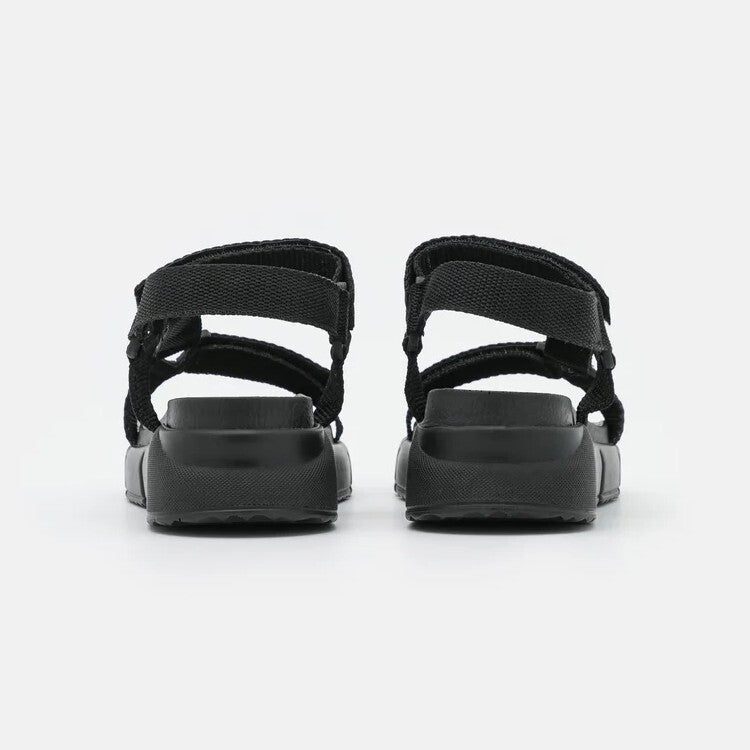 Womens Steve Madden Hessel Sporty Logo Sandals In Black