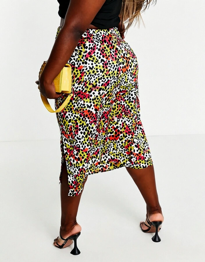 Liquorish Womens Curve Wrap Midi Skirt in Anima in Multi