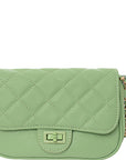 Ego Womens Foldover Quilted Bag in Green in Green