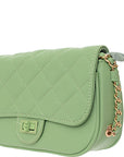 Ego Womens Foldover Quilted Bag in Green in Green